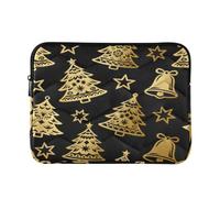 Cool Notebook Computer Pocket 15" Campana di Natale e Albero Oro e | Borsa da trasporto per computer da 15 pollici per uomo donna fucile e co L