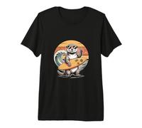 Cool Occhiali da Sole Otter Surfing Big Ocean Wave Maglietta Premium