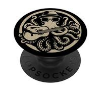 Cool Octopus Guitar Player Design divertente amante della musica Sea Life PopSockets PopGrip Adesivo
