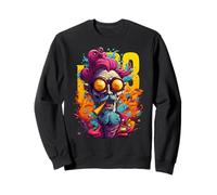 Cool Old Man Design. Capelli Rossi Colorati, Occhi Gialli Felpa