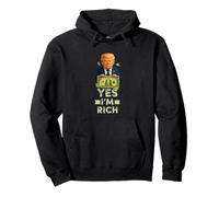 Cool One Dollar Cartoon Style, Yes I'm Rich, Rich Graphic Felpa con Cappuccio