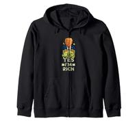 Cool One Dollar Cartoon Style, Yes I'm Rich, Rich Graphic Felpa con Cappuccio