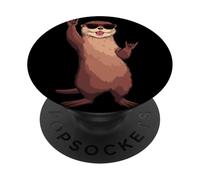 Cool Otter Rock mano segni occhiali da sole animale grafico e PopSockets PopGrip Adesivo