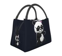Cool Panda Borsa per il pranzo per donne e uomini adulti isolata Lunch Box riutilizzabile a prova di perdite Borsa per il pranzo di grande capacità Contenitore per alimenti portatile Lunchbox per
