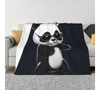 Cool Panda Coperta e copriletto, ultra morbida, in micropile, leggera, in flanella, per aria condizionata, per tutte le stagioni, calda coperta per letto, divano, 101,6 x 76,2 cm