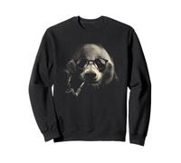 Cool Panda Divertente Animale Hipster Fumatore Pipe Design Felpa