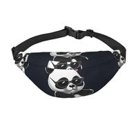 Cool Panda Marsupio da uomo e da donna, alla moda, borsa a tracolla con tracolla regolabile, impermeabile, per viaggi, escursionismo, sport, nero, taglia unica, Nero , Taglia unica