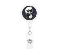 Cool Panda - Porta badge retrattile con clip a coccodrillo, portachiavi, clip per badge, leggero, retrattile, porta badge divertente, per infermieri, insegnanti, impiegati