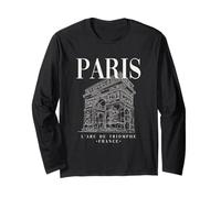 Cool Paris Arc de Triomphe Line Art Illustration Graphic Maglia a Manica