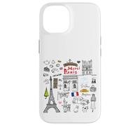 Cool Paris France Illustration Sketch Drawing Fashion Stuffs Custodia per iPhone 14