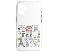 Cool Paris France Illustration Sketch Drawing Fashion Stuffs Custodia per iPhone 16