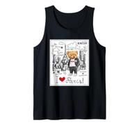Cool Paris Teddy Bear Sketch Drawing Skyline Illustration Canotta