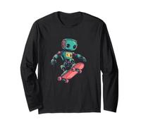 Cool Pattinaggio Robot con Skateboard per Ragazzi e Ragazze Maglia a Manica