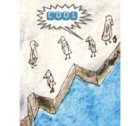 Cool Penguins Walking On Sea Ice Notebook - 8" x 10" Size - 250 Pages - College Rule - Blue Grey White