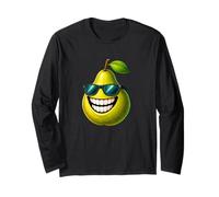 Cool Pera con Occhiali da Sole Summer Fruit Design Maglia a Manica