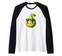 Cool Pera con Occhiali da Sole Summer Fruit Design Maglia con Maniche Raglan