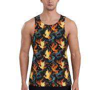 Cool Phoenix Flame Print Mens Tank Top, Running Workout Tank Top Gym Muscolo Camicie senza maniche per gli uomini, nero, M