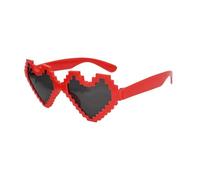 Cool Pixel Cornice Cuore Vintage Ragazze Cornice Unica Lente Occhiali Adulto Festa di Nozze Per Sposa Occhiali a Forma di Cuore Bulk A Forma Di Bachelorette Rosso Festa di Bach, Rosso