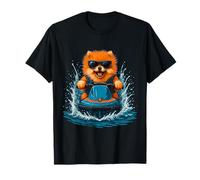 Cool Pomerania con occhiali da sole cane jet ski Rider Summer Pet Maglietta