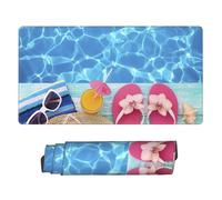 Cool Pool Water Print Tappetino per mouse per gioco e ufficio - 40 x 75 cm Base in gomma antiscivolo, comfort ergonomico per giocatori professionisti e professionisti che lavorano