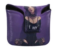 Cool Purple Punk Anime Girl Golf Putter Covers Magnetico Snap Golf Putter Headcovers per la maggior parte delle marche PU Pelle Impermeabile