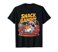 Cool Raccoon Pizza Lover Lazy Snack Couch Day Funny Snack Maglietta