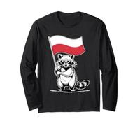Cool Raccoon with Polish Flag Maglia a Manica