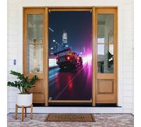 Cool Racecar Print No.6 Coperture decorative per porte, striscione per interni/esterni, primavera, estate, autunno, inverno, Halloween, Natale, decorazioni per la casa