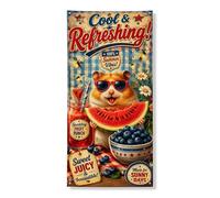 Cool & Refreshing Summer Door Cover Banner, Vintage Anguria e Fruit Punch Decorazione per esterni, Stagionale Estate Party Sfondo 91,8 x 182,9 cm