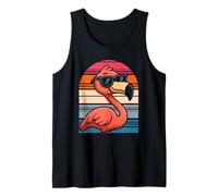Cool Retro Flamingo negli Occhiali da Sole 70s Anni '80 Anni Canotta