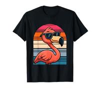 Cool Retro Flamingo negli occhiali da sole 70s anni '80 anni Maglietta