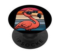 Cool Retro Flamingo negli occhiali da sole 70s anni '80 anni PopSockets PopGrip Adesivo