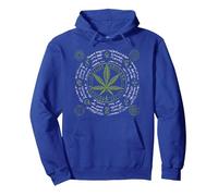 Cool Retro Marijuana Cannabis Felpa con Cappuccio, Unisex per Adulti, Blu Reale, XL
