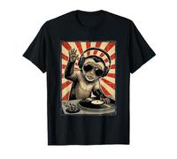 Cool Retro Monkey DJ Scimmie Divertenti Musica Uomini Donne Maglietta
