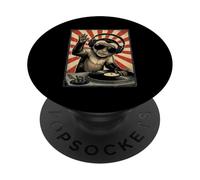 Cool Retro Monkey DJ Scimmie divertenti Musica Uomini donne PopSockets PopGrip Adesivo