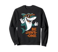 Cool Retro Shark in occhiali da sole Be Jawsome Funny Shark Felpa