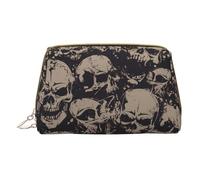 Cool Retro Skull Graphics Makeup Organizer, Viaggio -Friendly Toiletry Pouch per cosmetici, cura della pelle, accessori, bianco, Taglia unica, Beauty case
