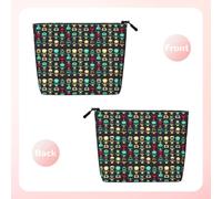 Cool Retro Skull Head Graphics Daily Pouch Fake Hemp Large Organizer per articoli da toeletta da viaggio resistente all'acqua