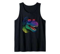 Cool Retro T-Rex Dino con cuffie Canotta