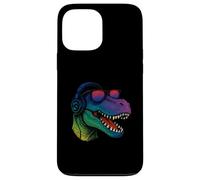 Cool Retro T-Rex Dino con cuffie Custodia per iPhone 13 Pro Max