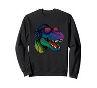 Cool Retro T-Rex Dino con cuffie Felpa