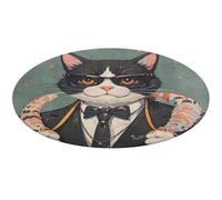 Cool Rich Gangster Boss - Tappeto rotondo per soggiorno, 61 x 61 cm, antiscivolo, per camera da letto, porta anteriore e posteriore, bagno, cucina, vasca, doccia