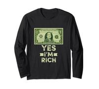 Cool Rich Style Graphic Tee shirt, Yes I'm Rich, Rich Maglia a Manica