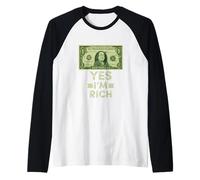 Cool Rich Style Graphic Tee shirt, Yes I'm Rich, Rich Maglia con Maniche Raglan