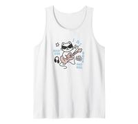 Cool Rock Cat, Divertente Chitarra a Forma di Gatto Rock Star, Amante della Musica Kawaii Canotta