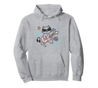 Cool Rock Cat, Divertente Chitarra a Forma di Gatto Rock Star, Amante della Musica Kawaii Felpa con Cappuccio