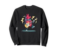Cool Rock Heart con battiti e Occhiali da Sole per Gli Amanti della Chitarra Felpa