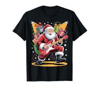 Cool Rocker Santa Chitarra Elettrica Natale Maglietta