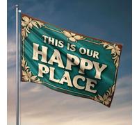 Cool Room Accessori per adolescenti ragazzi This Is Our Happy Place. Bandiera divertente regalo per boss sport bar decorazione (30 x 45 cm)