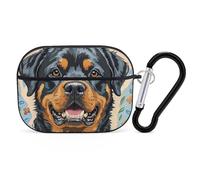 Cool Rottweiler Dog Art AirPod Pro, custodia rigida antigraffio in policarbonato con portachiavi, accessori per AirPod Pro 2°/1° custodia per donne e uomini, stile nero
